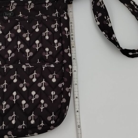 LUG crossbody bag black white tiny floral motif adjustable strap LUG - Picture 10 of 11
